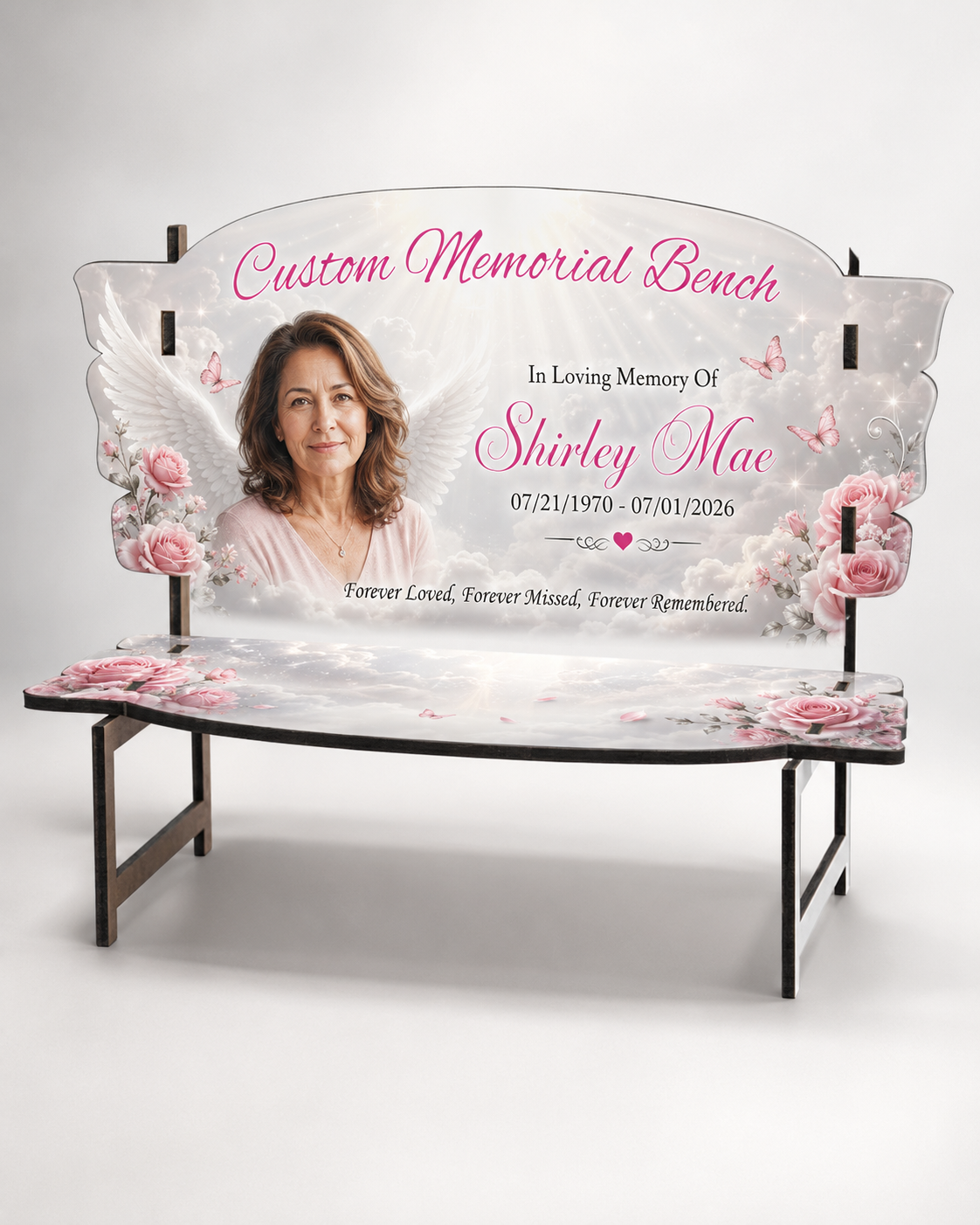 Custom Memorial Bench | Personalized Photo & Name Tribute Gift