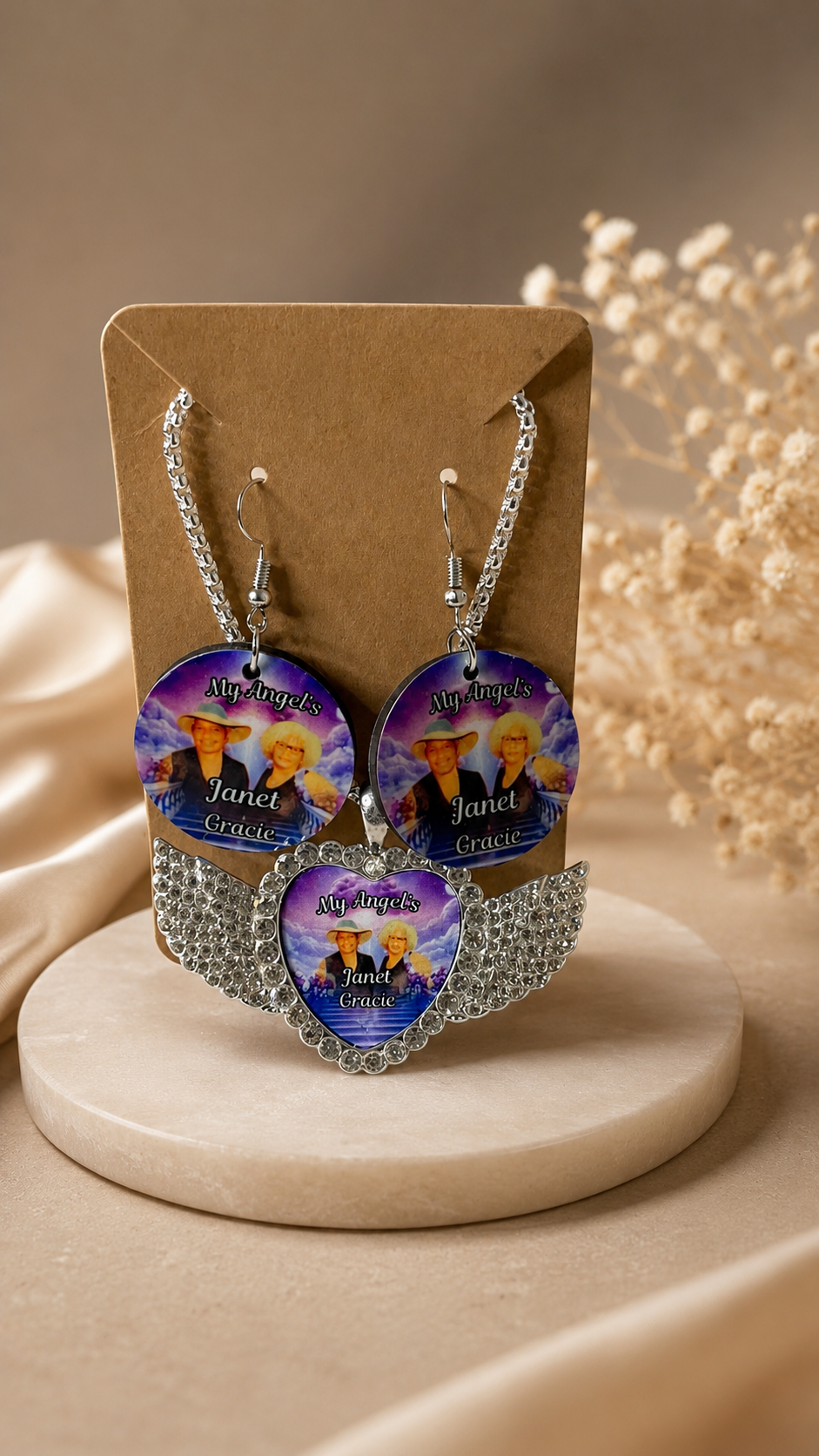 Memorial Angel Jewelry Set