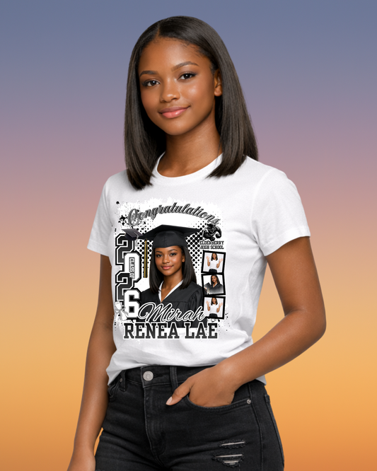 Custom Graduation Photo T-Shirt – Personalized Senior Class Shirt Custom Graduation Photo T-Shirt – Personalized Senior Class Shirt