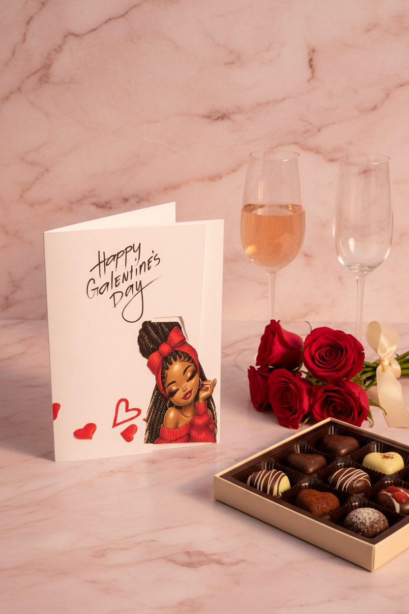 Happy Galentine's Day Card Mockup