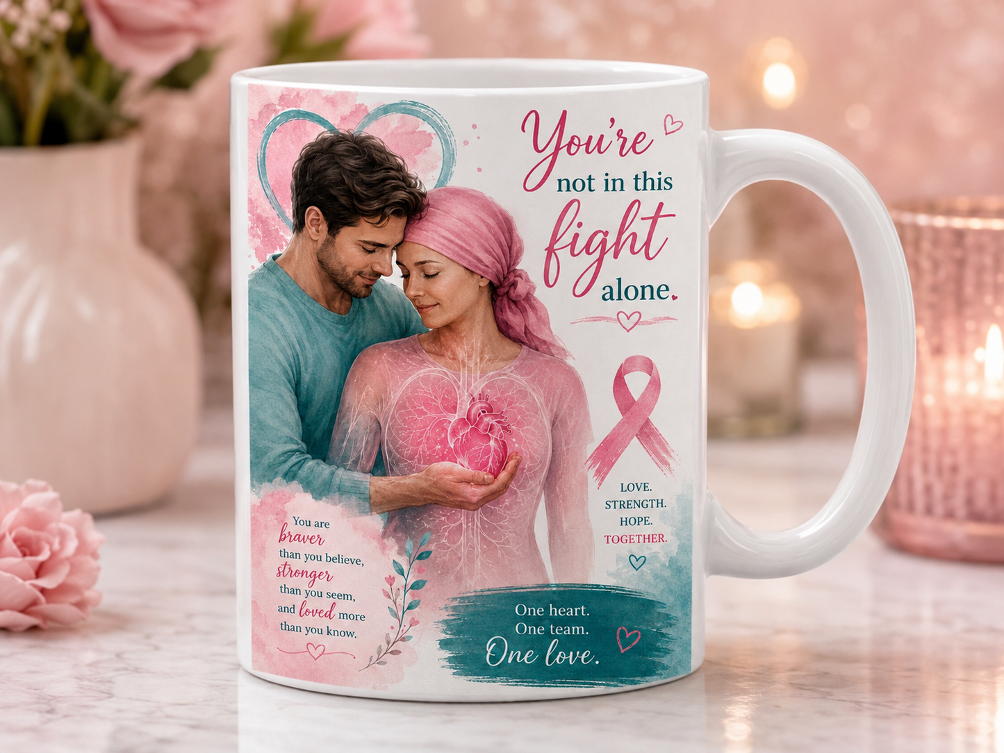 You're Not in This Fight Alone Breast Cancer Awareness Mug