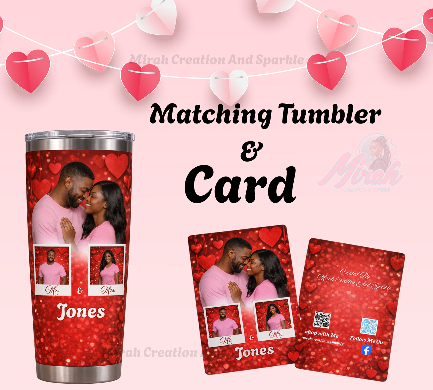 Valentine Day Tumbler Cup/ Card