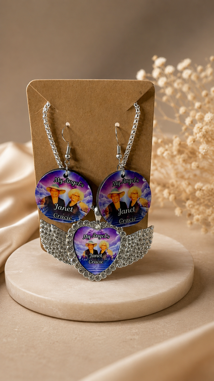 Memorial Angel Jewelry Set