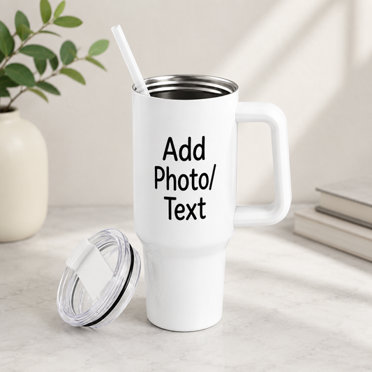 Custom 40 oz Tumbler Cup with Handle | Personalized