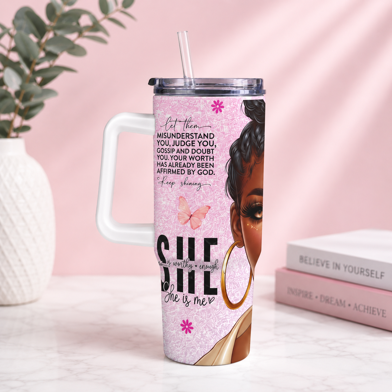 Custom 40 oz Tumbler Cup with Handle | Personalized