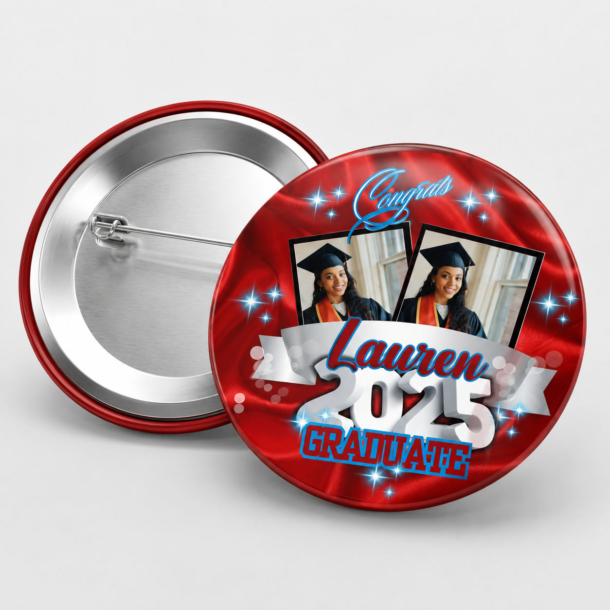Custom 2.5 Inch Button Pin – Personalized Photo or Text