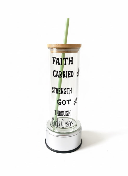Faith & Strength Glass Tumbler