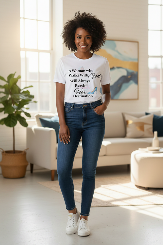 Walk With God Inspirational Women's Faith T-Shirt