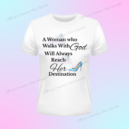 Walk With God Inspirational Women’s Faith T-Shirt |