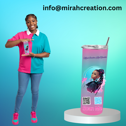 Custom Pink & Teal Tumbler