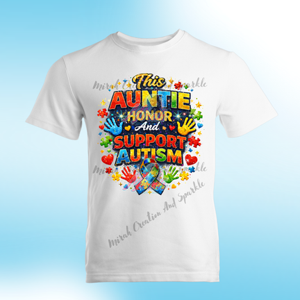 This Auntie Honors and Supports Autism Awareness Shirt