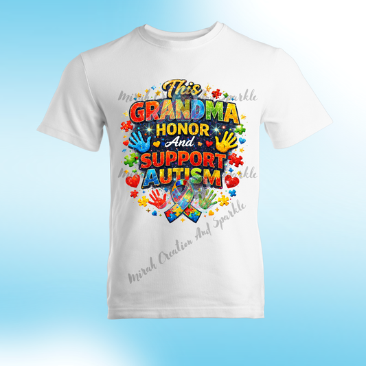 This Grandma Honors and Supports Autism Awareness Shirt