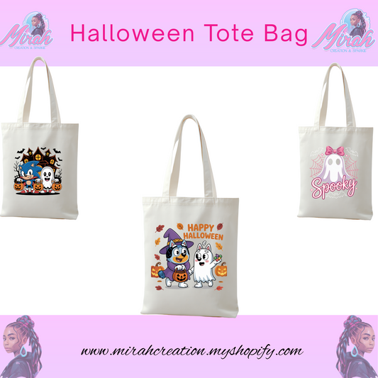 Personalized Halloween Tote Bag – Custom Trick or Treat Bag