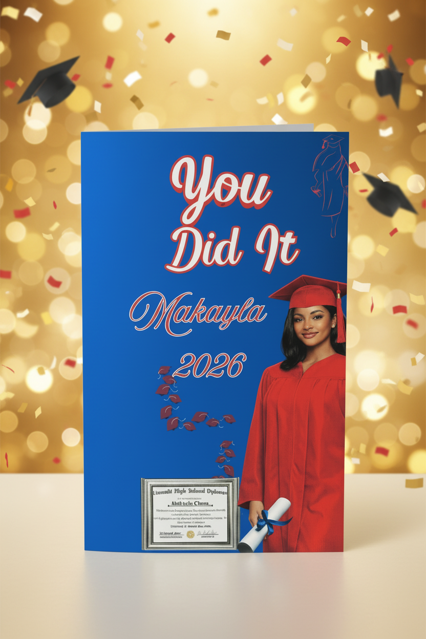 Graduation Card Mockup with Background