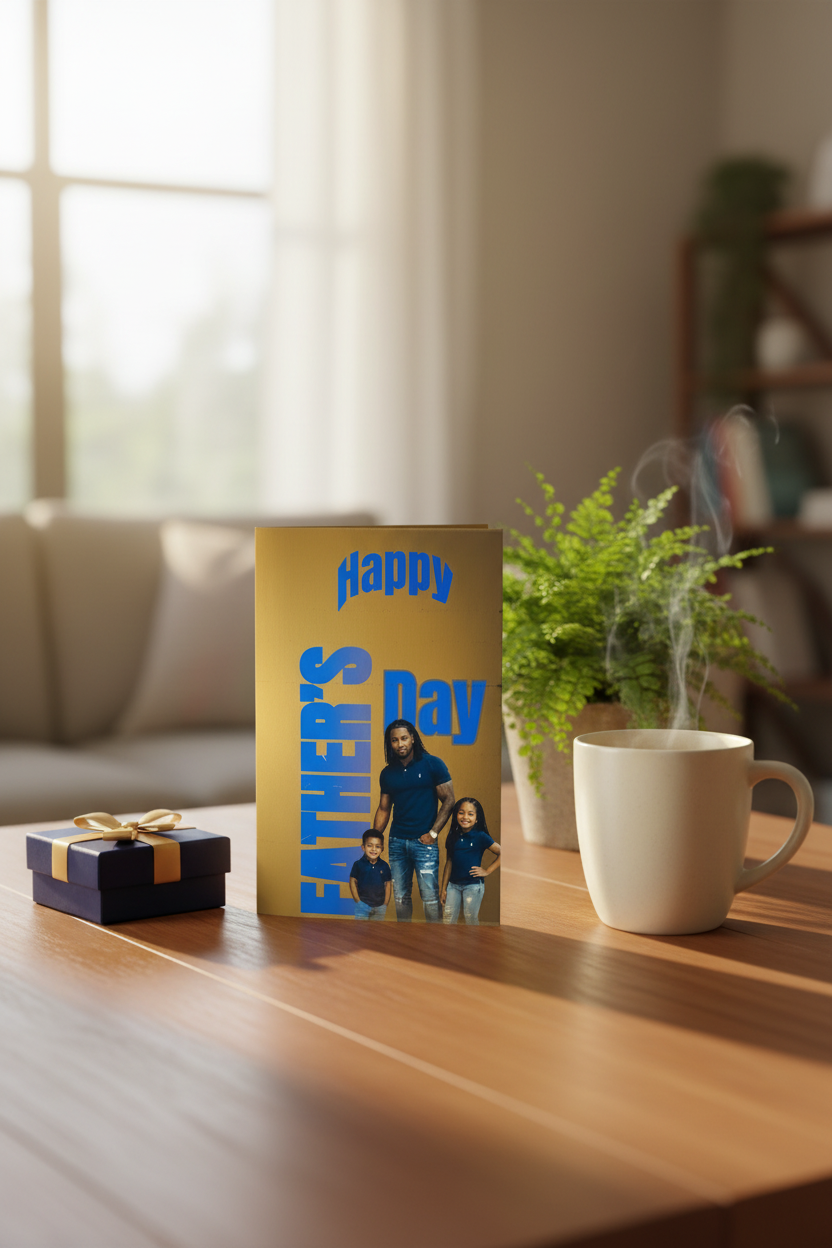 Happy Father's Day Card Lifestyle Mockup